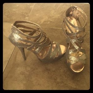 Champagne colored forever 21 strappy heels